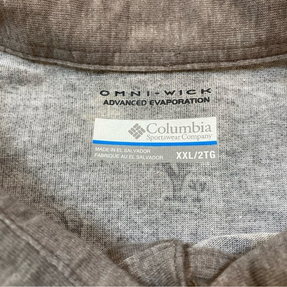 COLUMBIA Omni-Wick Advanced Evaporation Polo Shirt Men's XXL Gray All Over Print - Picture 5 of 12